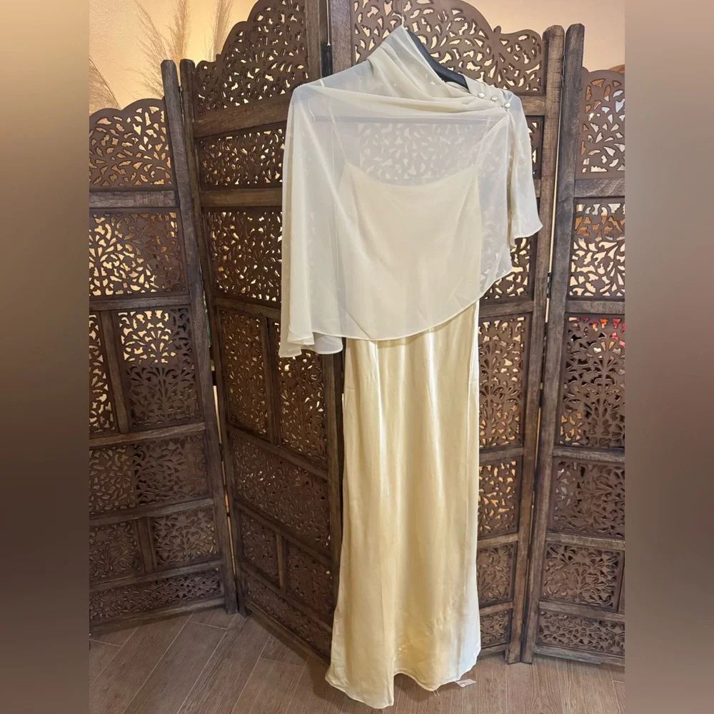 Reformation Lilibeth Silk Dress Blonde NEW NWT - Picture 4 of 6